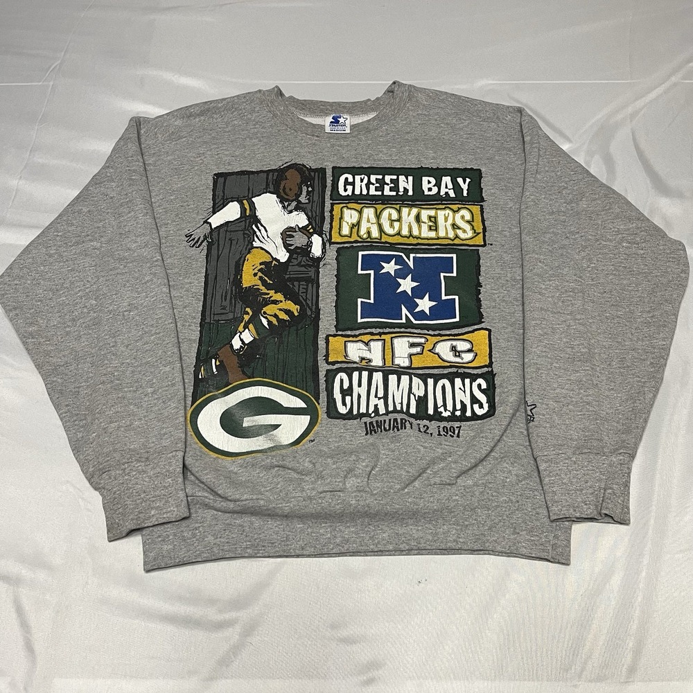 Vintage 90s Starter Green Bay Packers Sweatshirt Adult Medium Fits Small USA